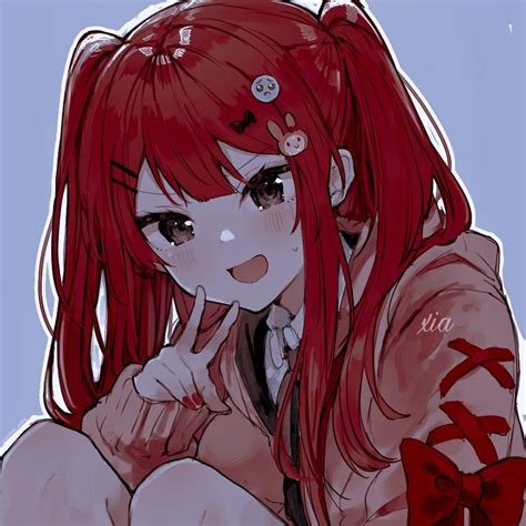 red hair anime pfp